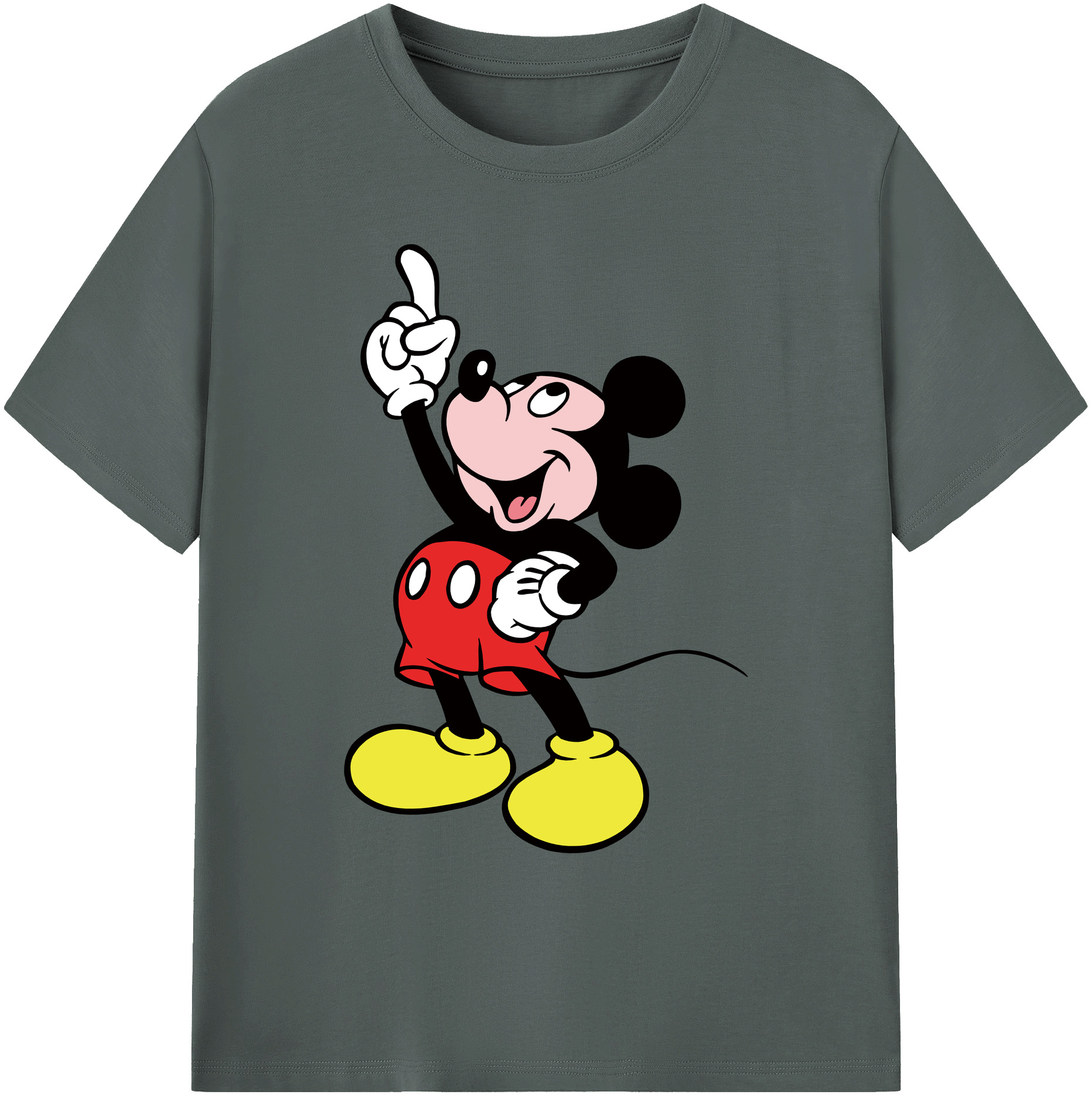 ミッキーマウス Mickey Mouse 綿100％ メンズ半袖Tシャツ｜肌触りやわらか＆通気性